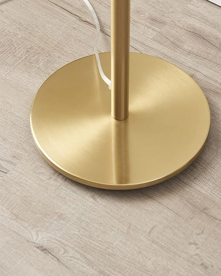 Brightech Lyra LED Tree Floor Lamp for Mid-Century Modern, Contemporary, Industrial Décor, 3 Light Head Standing Lamp with Metal Cage Shade, Standing Pole Tall Lamp for Living Room, Bedroom - Brass - LeafyLoom