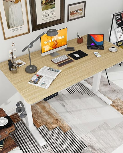 Standing Desk Adjustable Height- Whole Piece Desktop Stand Up Desk, Electric Standing Desk, Sit to Stand Desk for Home & Office Computer Desk - LeafyLoom