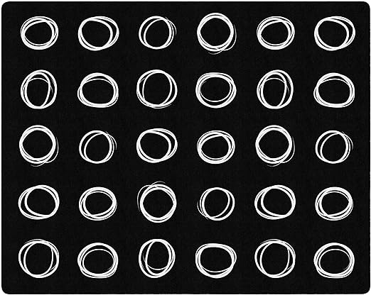 Flagship Carpets Circle Sampler Abstract Educational Area Rug for Kids Room or Childrens Classroom Carpet, Playroom or Home Learning, 10'6" x 13'2", Black, FA1660-58FS - LeafyLoom