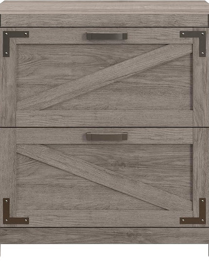 kathy ireland Home by Bush 2-Drawer Lateral File Cabinet, Letter/Legal, Restored Gray, 29-Inch (CGF129RTG-03) - LeafyLoom