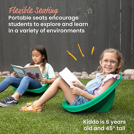 ECR4Kids Leaf Floor Seat, Rocker Chair, Emerald, 6-Piece - LeafyLoom