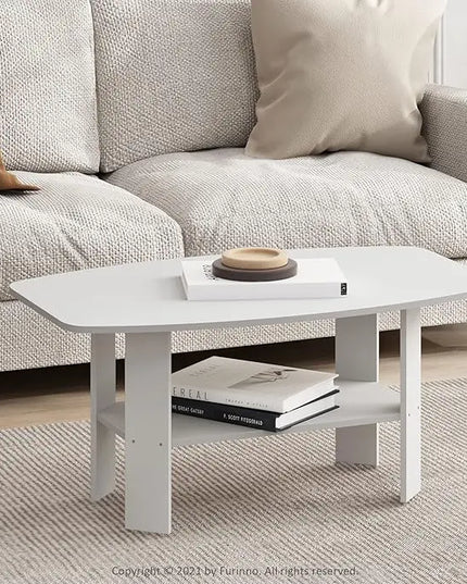 Furinno Simple Design, Coffee Table, White - LeafyLoom