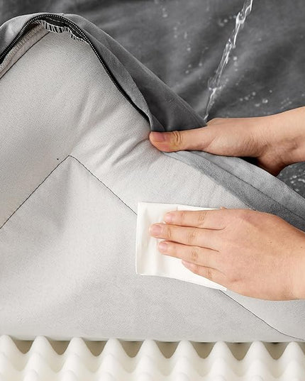 Bedsure Cat Beds for Indoor Cats - Washable Bolster Dog Sofa Beds for Extra Small Dogs, Supportive Foam Pet Couch Bed with Removable Washable Cover, Waterproof Lining and Nonskid Bottom, Grey BEDSURE