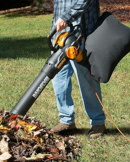 WORX 12 Amp TRIVAC 3-in-1 Electric Leaf Blower/Mulcher/Yard Vacuum - WG512 - LeafyLoom