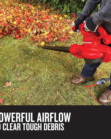 CRAFTSMAN Leaf Blower, Electric, 12-Amp (CMEBL700), Red - LeafyLoom