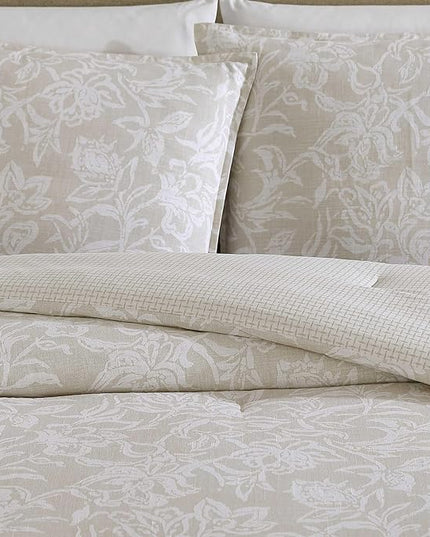 Nautica - Comforter Set, Soft Reversible Bedding with Matching Sham, Casual Home Decor (Tortola Beige, King) - LeafyLoom