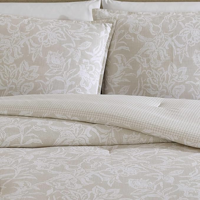 Nautica - Comforter Set, Soft Reversible Bedding with Matching Sham, Casual Home Decor (Tortola Beige, King) - LeafyLoom