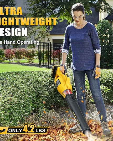 ALLOYMAN 40V Max Cordless Leaf Blower,500CFM Dual Battery Driven Blower with 2 * 4.0Ah Batteries & Fast Charger,2 Variable Speed Lightweight Battery Powered Leaf Blowers for Lawn Care/Snow Blowing - LeafyLoom