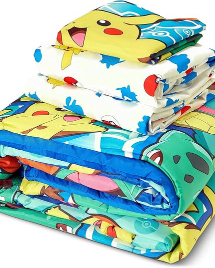 Northwest Pokemon Bed in a Bag Set, Twin, First Starters - LeafyLoom