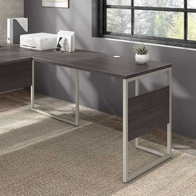 Bush Business Furniture Hybrid Desk Return/Bridge, 42W x 24D, Storm Gray - LeafyLoom