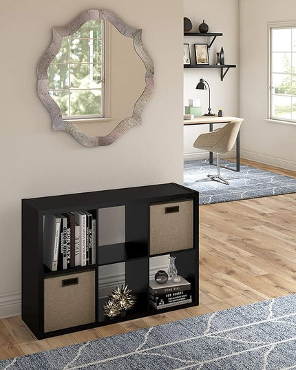 ClosetMaid 6 Cube Storage Shelf Organizer Bookshelf with Open Back, Vertical or Horizontal, Easy Assembly, Wood, Black Finish - LeafyLoom