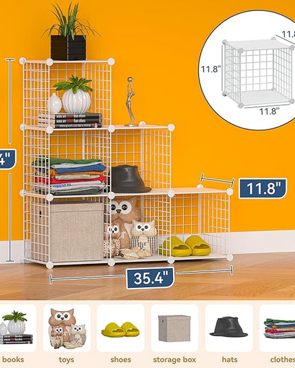 TUMUCUTE Closet Organizer,6-Cube Closet Organizers and Storage,Closet Cabinet Metal Shelf Rack Storage Shelves Bookshelf,Toy Organizers and Storage Bins - LeafyLoom