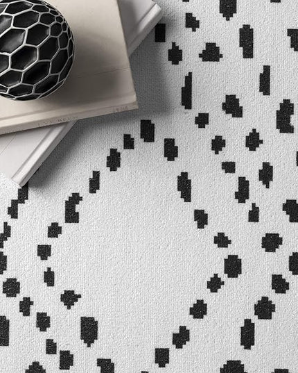 nuLOOM Mila Machine Washable Diamond Trellis Ultra Thin Accent Rug, 2' x 3', White - LeafyLoom