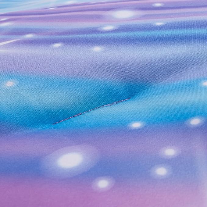 Btargot Super Soft 6 Pieces Gradient Star Ring Comforter Set, Colorful Glitter Rainbow Star Pattern Bedding Set for Boys Girls Teens, Full Purple - LeafyLoom