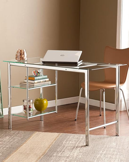 SEI Furniture Oslo Writing Desk, Chrome - LeafyLoom