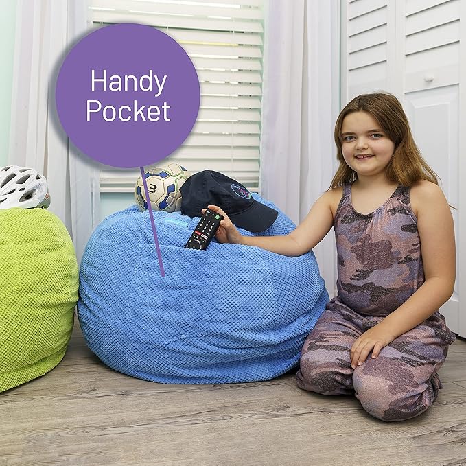 EMMandSOPHIE Kids Bean Bag Chair - Bean Bag Chair Kids- Toddler Bean Bag Chair- Bean Bag Stuffed Animal Storage -Bean Bag Chairs for Kids -Stuffed Animal Bean Bag Storage - Kid Bean Bag Chair - LeafyLoom
