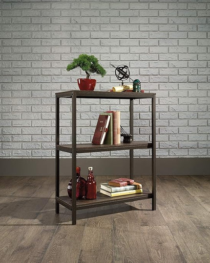 Sauder,3 shelves North Avenue Bookcase, Smoked Oak finish - LeafyLoom