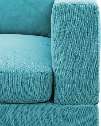 3-Piece L-Shaped Sectional Couches Lounge & Storage, 97 Modular Living Room Home Office, 3pcs 97'' Sofa+66.5'' Chaise+28.5'' Ottoman(Right), Green Linen - LeafyLoom
