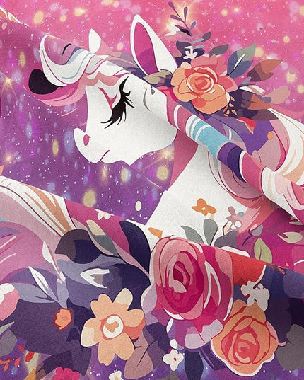 Tailor Shop Unicorn Bedding Twin Size 5 Pieces Unicorn Comforter Bed in a Bag for Girls/Kids Pink Comforter Set for Kids Girls Unicorn Sheets Room Decor… - LeafyLoom