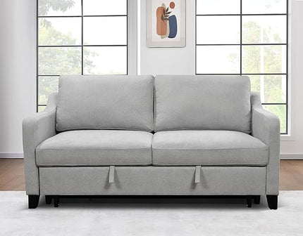 68.5" Oversized Loveseat Sofa Bed W/Pull Out Sleeper Couch and 2 Pillows,3 in 1 Reclining Backrest Queen Size Love Seat Convertible Spacious Sofabed for Home Apartment Office Living Room - LeafyLoom