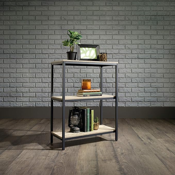 Sauder North Avenue 3 shelves Bookcase, Charter Oak finish, L: 23.47" x W: 11.50" x H: 30.47" - LeafyLoom