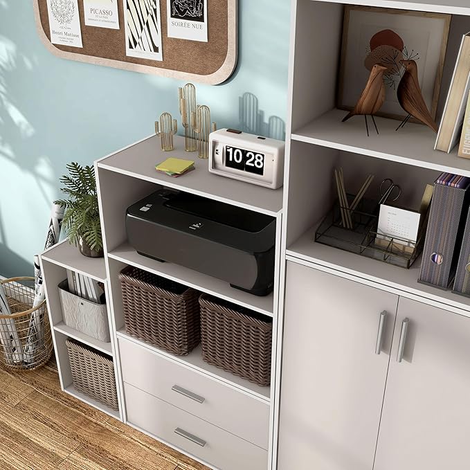 Apexa 2-Tier Cube Storage Organizer Shelves, Stackable Wood Bookcase Fits Cubby Bins for Organization, Dorm Teen Room Decor & Home Office, Greige - LeafyLoom