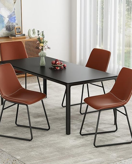 Dining Chairs Set of 4, Kitchen & Dining Room Chairs Dining Chairs Midcentury Modern Chair, Mid Century Faux Leather Dining Chair Comfortable,Dining Chair for Home - LeafyLoom