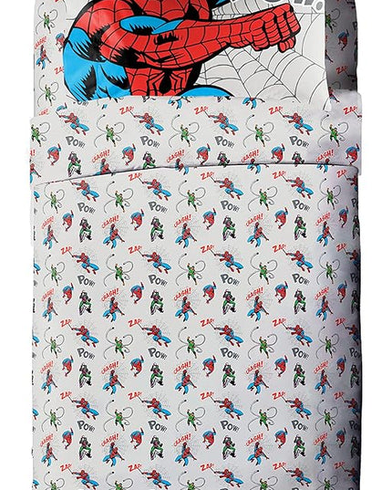 Marvel Spiderman Spidey VS 7 Piece Full Size Bed Set - includes Comforter & Sheet Set Bedding - Super Soft Fade Resistant Microfiber (Official Product) - LeafyLoom