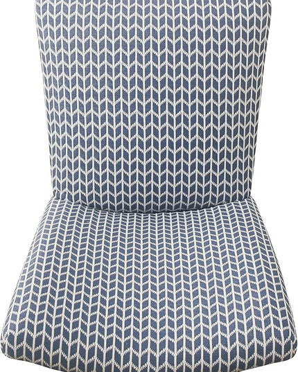 HomePop Parsons Classic Dining Room Tables and Chairs, Pack of 2, Blue Geometric - LeafyLoom