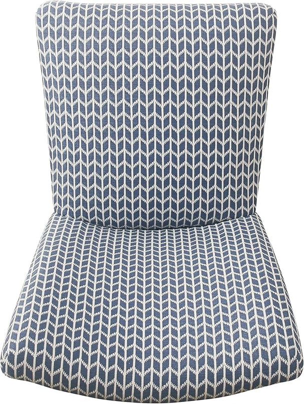 HomePop Parsons Classic Dining Room Tables and Chairs, Pack of 2, Blue Geometric - LeafyLoom