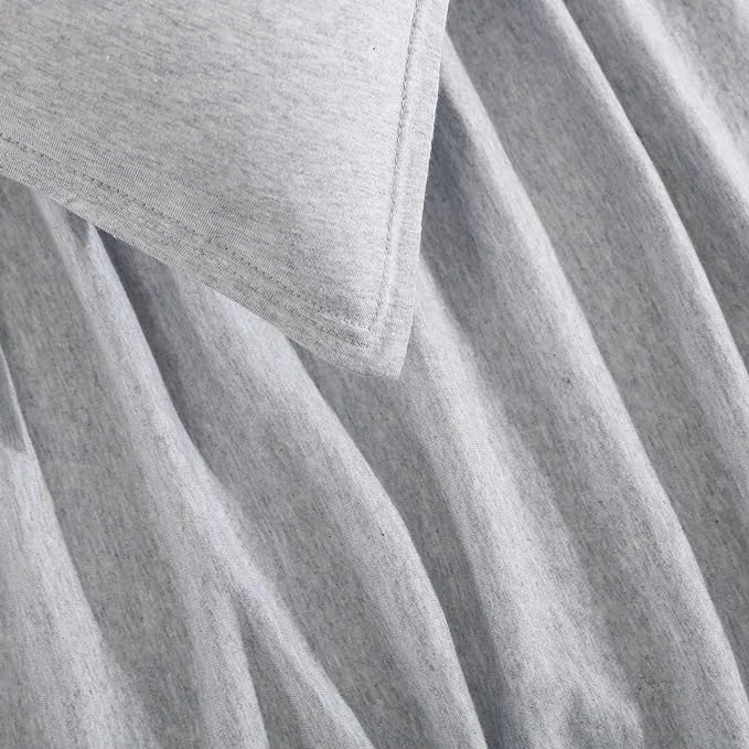 Calvin Klein - Queen Comforter Set, Luxuriously Soft Home Decor, Modern Cotton Melange Jersey Bedding (Grey Blue Heather, Queen) - LeafyLoom