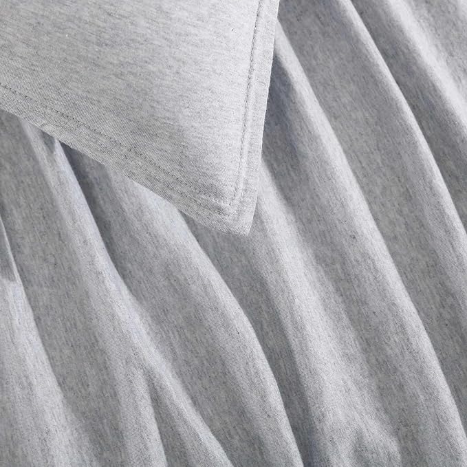 Calvin Klein - King Comforter Set, Luxuriously Soft Home Decor, Modern Cotton Melange Jersey Bedding (Grey Blue Heather, King) - LeafyLoom