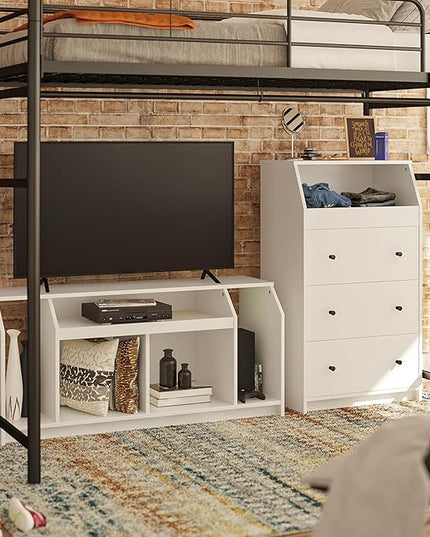Ameriwood Home The Loft Stand for TVs up to 59", White - LeafyLoom