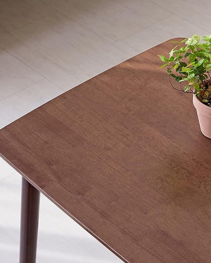 Livinia Aslan 47" Malaysian Oak Rectangular Wooden Dining Table/Solid Wood Kitchen Desk (Walnut) - LeafyLoom