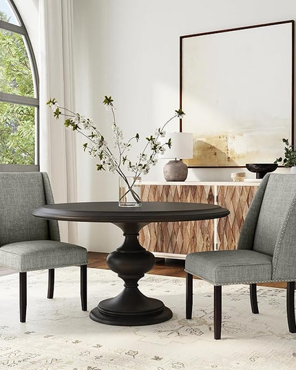 HomePop Classic Parsons Dining Chairs, Gray Woven(set of 2) - LeafyLoom