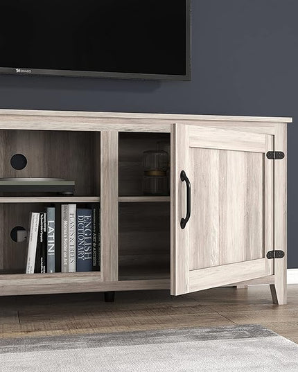 NicBex TV Stand for 60 Inch TV TV Console Table with 2 Doors and 4 Open Storage Compartments Cabinet for TV Box,Entertainment Center with Storage for Living Room,Bedroom,70.08 Inch,Grey - LeafyLoom