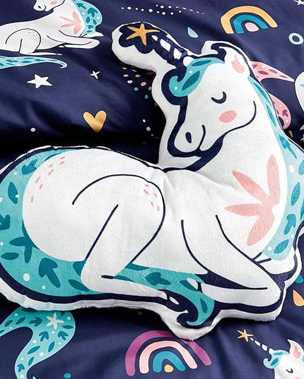 for Kids Unicorn Magic 4-Piece Comforter Set - Beautiful Motif Design Bedding Set with Embrodery Print - LeafyLoom