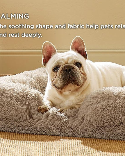 Bedsure Orthopedic Dog Bed for Medium Dogs - Calming Waterproof Dog Sofa Beds Medium, Supportive Foam Pet Couch Bed with Removable Washable Cover, Waterproof Lining and Nonskid Bottom, Taupe BEDSURE
