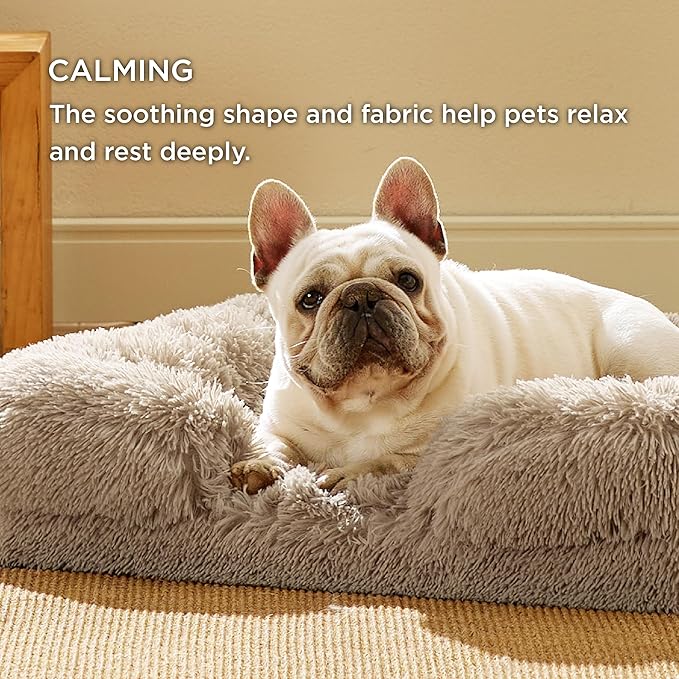 Bedsure Orthopedic Dog Bed for Medium Dogs - Calming Waterproof Dog Sofa Beds Medium, Supportive Foam Pet Couch Bed with Removable Washable Cover, Waterproof Lining and Nonskid Bottom, Taupe BEDSURE