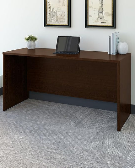 Bush Business Furniture Series C Credenza Desk, Computer Table for Home or Professional Office, 60W x 24D, Mocha Cherry - LeafyLoom