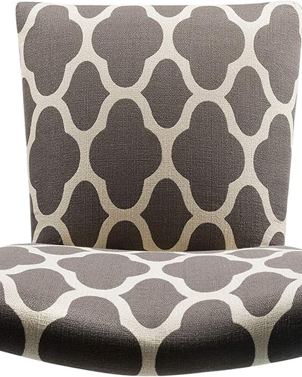 HomePop Parsons Classic Upholstered Accent Dining Chair, Set of 2, Grey and Cream Geometric - LeafyLoom