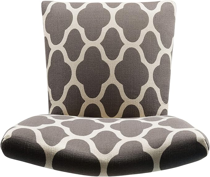 HomePop Parsons Classic Upholstered Accent Dining Chair, Set of 2, Grey and Cream Geometric - LeafyLoom
