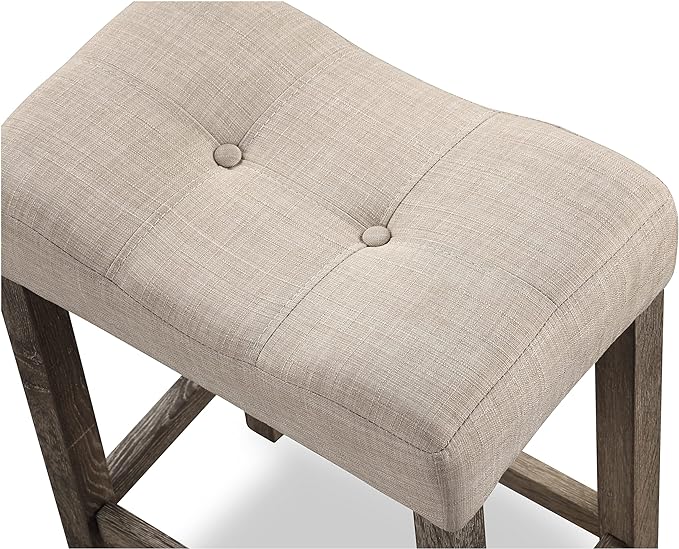 Roundhill Furniture Sora Wood 3-Piece Counter Height Dining Set, Taupe - LeafyLoom