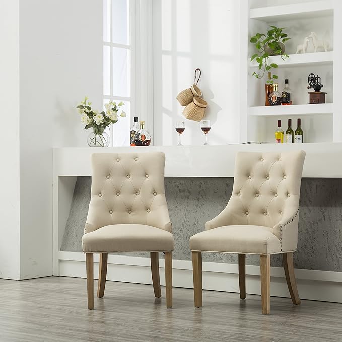 NicBex Haerin-SD-00159-LWJ Dining Chairs, 24"x22"x39", Beige - LeafyLoom
