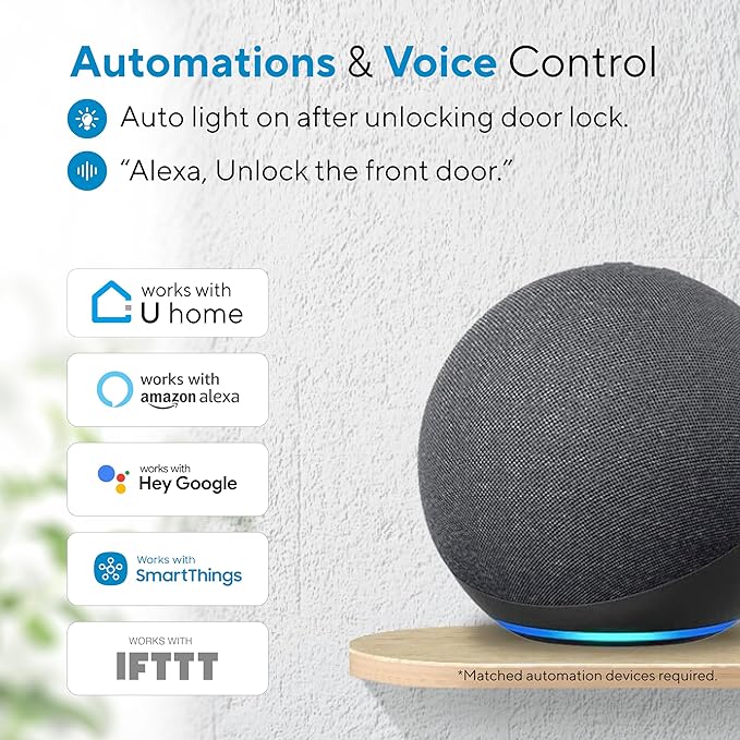 ULTRALOQ U-Bolt Pro WiFi Smart Lock with Door Sensor, 8-in-1 Keyless Entry Door Lock with Fingerprint ID, App Remote Control, Built-in WiFi Keypad Deadbolt, Auto Unlock, IP65 Waterproof, Easy Install ULTRALOQ