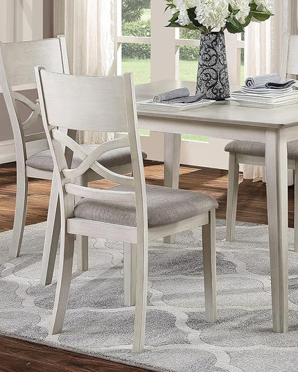 NicBex Dining Table Set Breakfast Nook Table Set 5Pc Dining Set Rectangular Table and 4 Side Chairs Wooden Dining Kitchen Furniture for Small Space, Apartment, Antique White - LeafyLoom