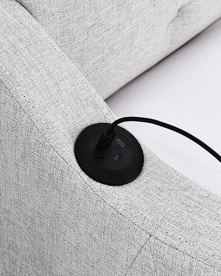 Full Size Upholstery modern linen Daybed, Trundle sofaBed,Armrest with USB charging end pull out Button Tufted Armrest side with pocket,for Bedroom Living Room - LeafyLoom