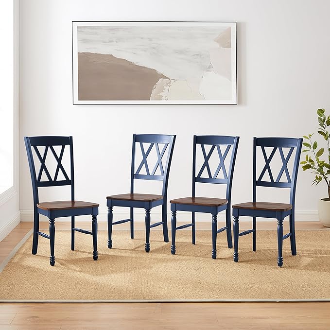 Crosley Furniture Shelby Dining Chairs (Set of 4), Navy - LeafyLoom