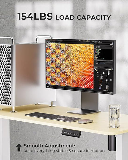 Electric Standing Desk - Adjustable Height with Memory Preset, 48 x 24 Inches Ergonomic Design Home Office Standing Desk - LeafyLoom