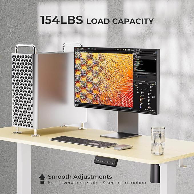 Electric Standing Desk - Adjustable Height with Memory Preset, 48 x 24 Inches Ergonomic Design Home Office Standing Desk - LeafyLoom